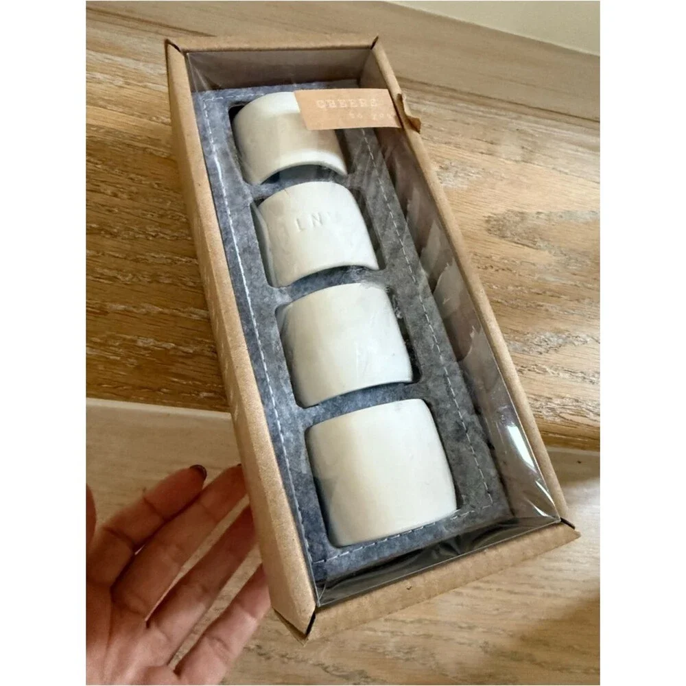 Anthropologie Cheers To You Napkin Rings Anthropologie Set of 4 NIB
